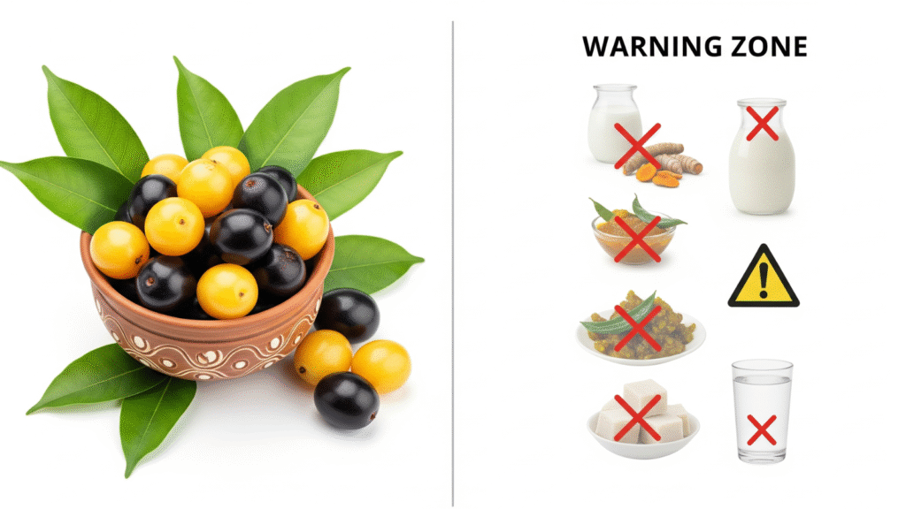 what not to eat with jamun